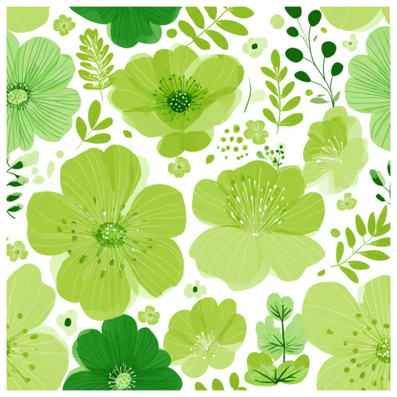 Édredon floral de style scandinave, Édredon très grand, Lime Green Floral