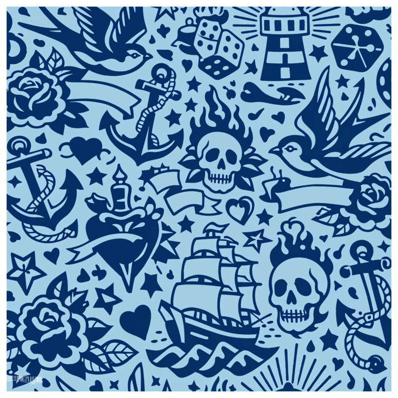 Housses de couette motif nautique, Très grand lit