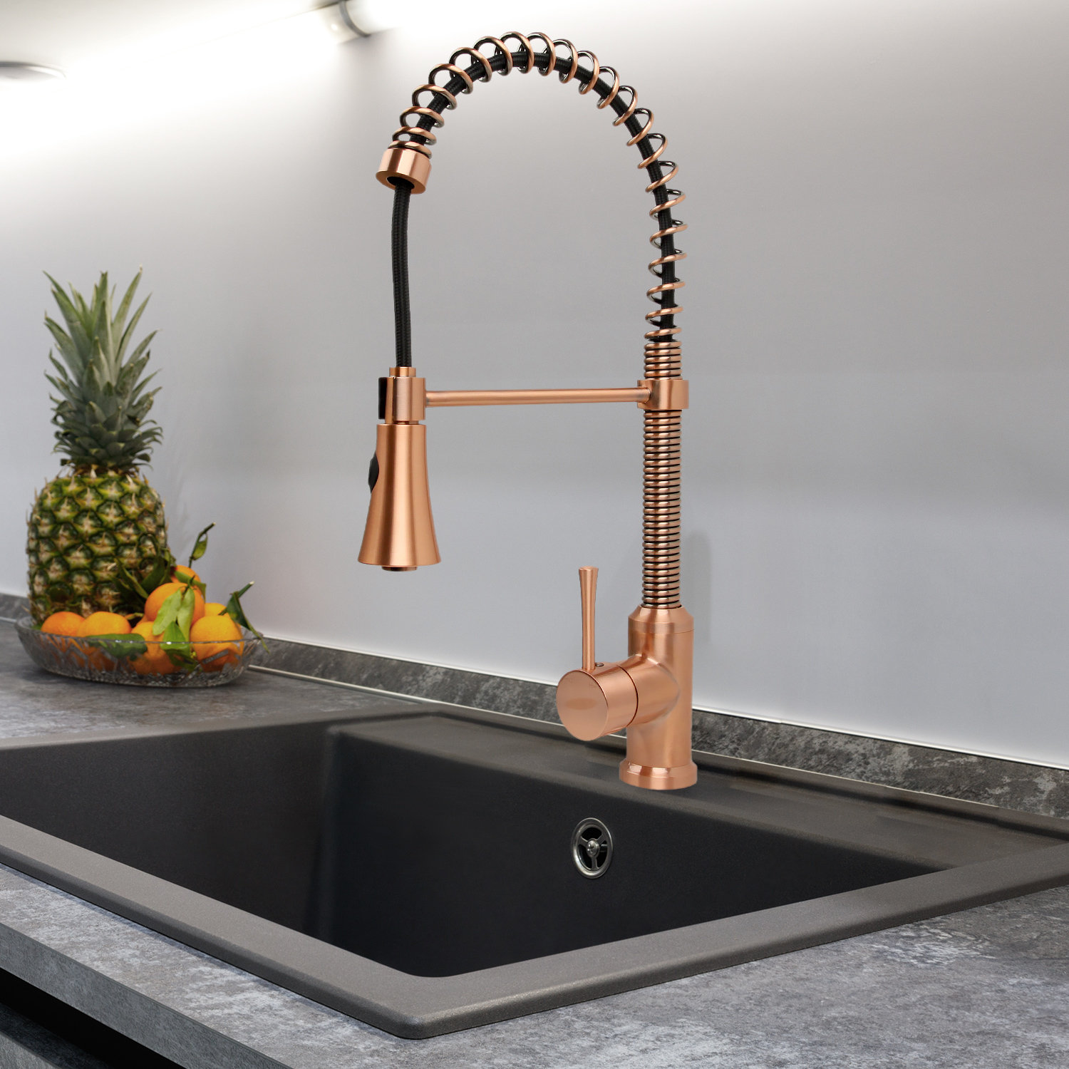Copper Pull Out Kitchen Faucet, Single Level Solid Brass Kitchen Sink  Faucets With Pull Down Sprayer