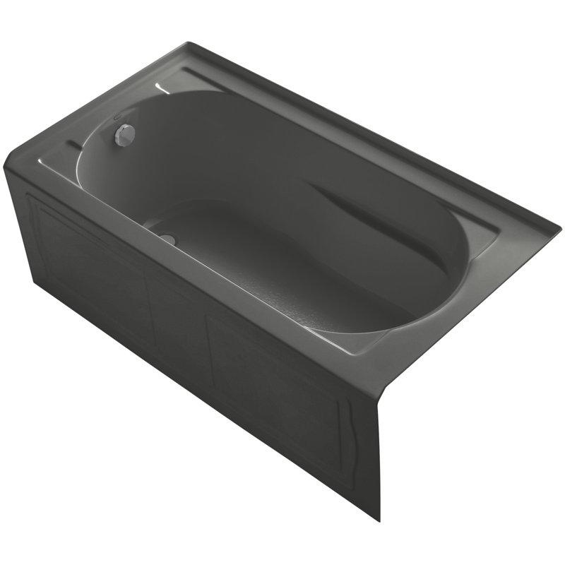 Devonshire 60" x 32" Alcove Soaking Acrylic Bathtub, Thunder Gray, Left