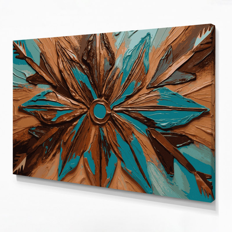 Southwestern Patterns Arrowhead Geometry 202 Brown Canvas Wall Art, 20" H x 30" W