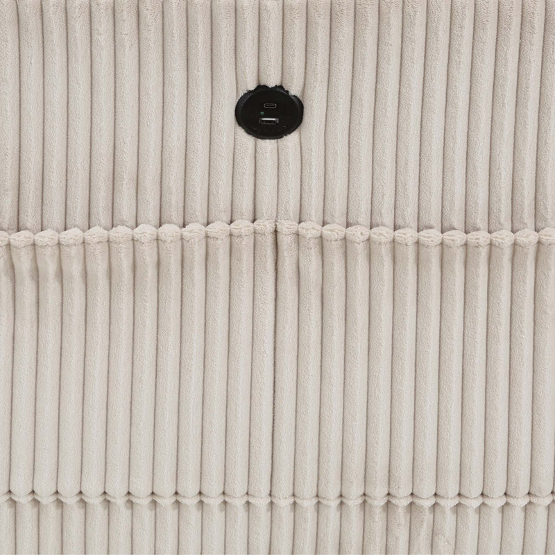 Siège de coin moderne avec rangement et tissu d'ameublement en velours côtelé 1 pièce modulaire (un seul siège!)