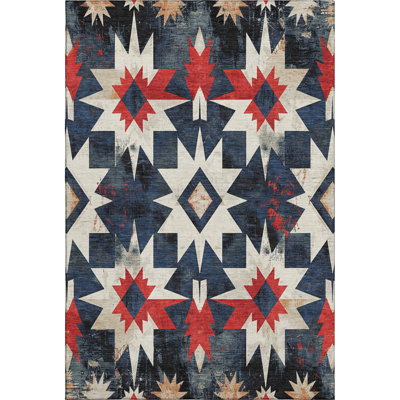 Premium Machine Washable Mayfield AMF1893 Aztec Rug
