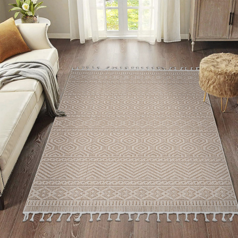 Area Rug, Collection Mocha / Geometric Indoor / Outdoor, Rectangle 5'3" x 7'6"