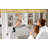 Makeup Vanity Desk with LED Lighted Mirror & Power Outlet & 5 Drawers Dressing Table-1003068525