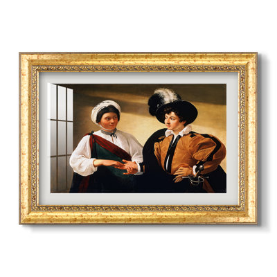 La Diseuse de bonne aventure (version du Louvre), vers 1595 - Caravage - Estampe encadrée sur mesure