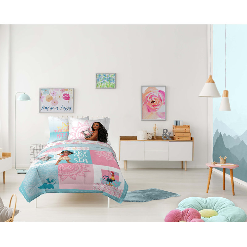Ensemble de literie 7 pièces avec taies décoratives Disney Moana Sky & Sea, Édredon grand + 6 pièces supplémentaires