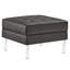 Ensemble de fauteuil et repose-pieds en cuir Vegan
