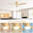 52" 3-Solid Wood Blade Transitional Modern Flush Mount Dimmable Led Ceiling Fan With Light Kit And Remote Control-673369064