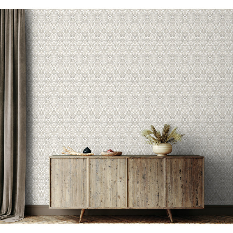 Tommy Bahama Rattan Lattice Peel And Stick Wallpaper Roll, Coconut