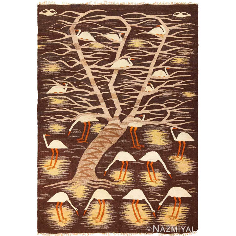 Scandinavian One-of-a-Kind Rectangle 5'9" X 8' Flatweave Area Rug