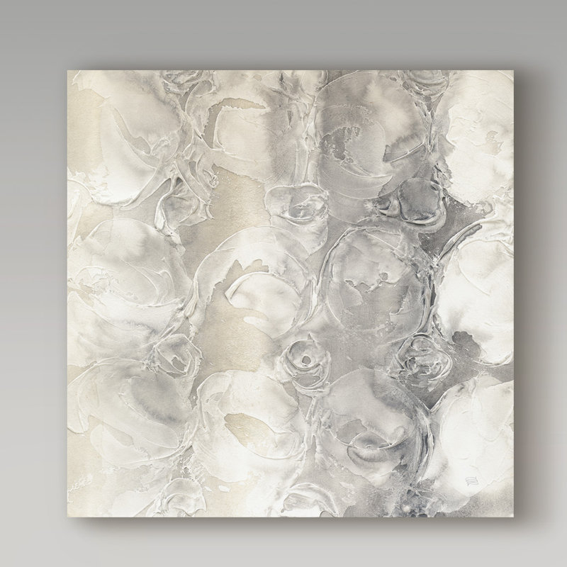 « gray circles ii », reproduction de peinture à l’acrylique sur toile tendue, H 24 po x l 24 po x P 2 po