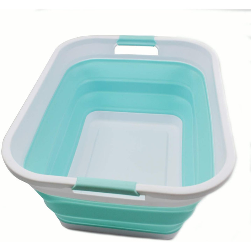 TPE & PP Laundry Cart, Light Blue/White