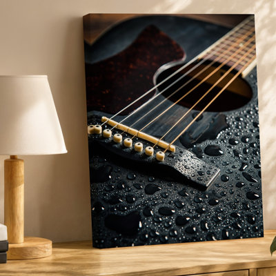Canvas A Close Up Shot Of An Acoustic Guitar Showcasing Its Wall Art Intricate Details And Textures The Body Of The Guitar Is For Canvas Wall Art