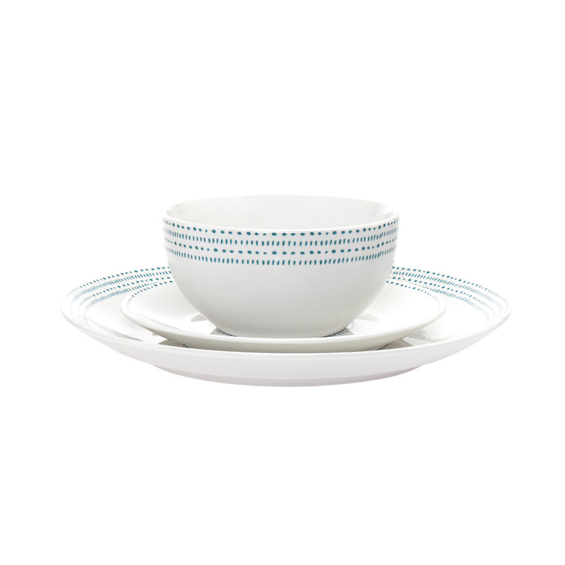 Classic Modern Farmhouse 16-Piece White Porcelain Dinnerware Set