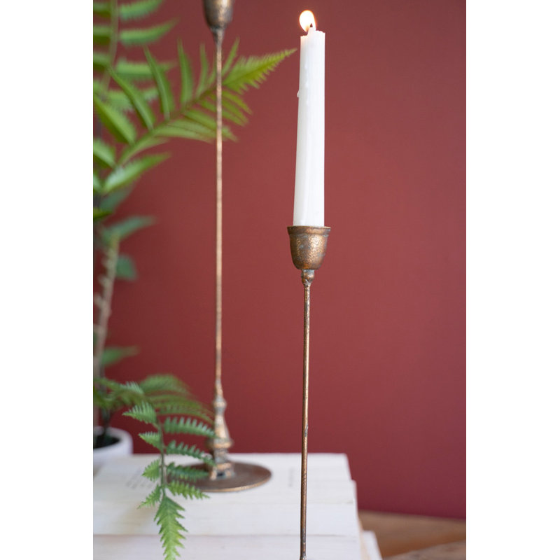  Grands bougeoirs décoratifs en laiton - ensemble de deux