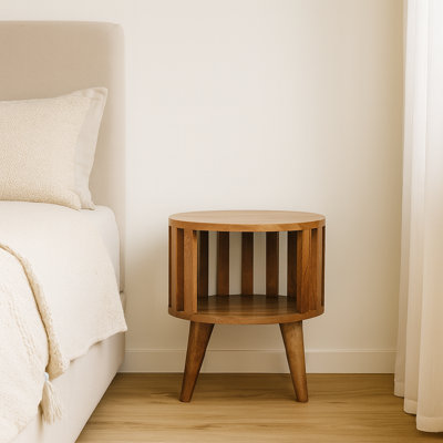 Izora 36 cm W Solid Wood Bedside Table