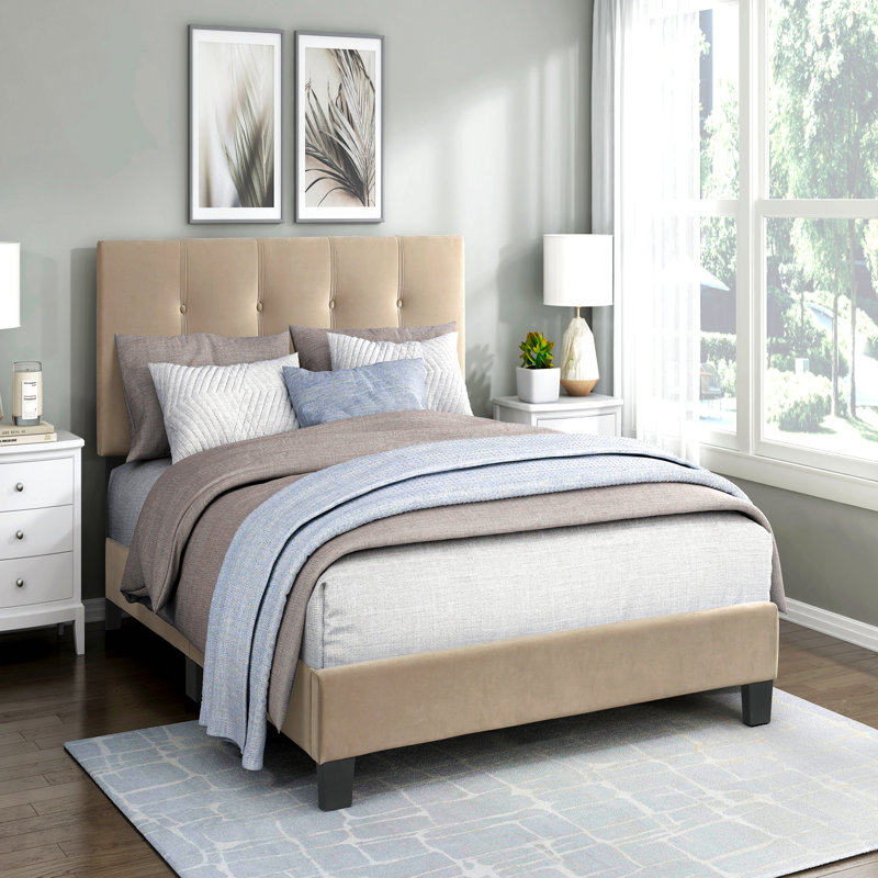 Mobilier de chambre à coucher 1pc, Light Brown, Queen