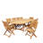 Anautica 10 - Person Teak Solid Wood Patio Dining Set Extendable and Umbrella Hole Included Oval Table