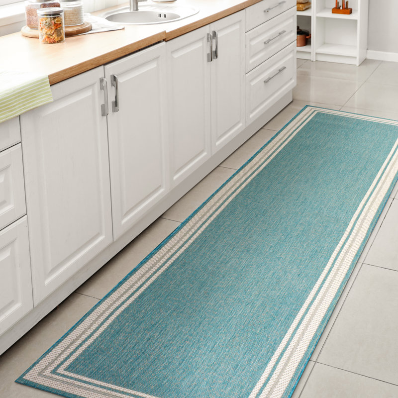 Tapis beige / beige intérieur / extérieur Hasad, Tapis de couloir 2 pi x 8 pi