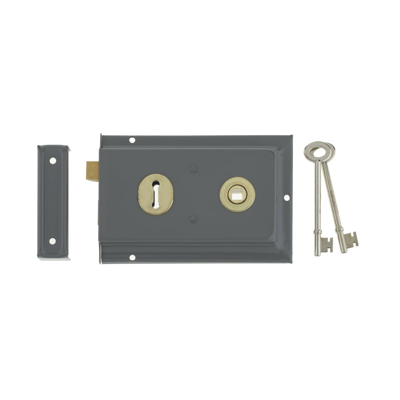 Rim Door Lock, Grey