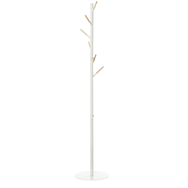 Pegues Freestanding 6 - Hook Coat Rack, White