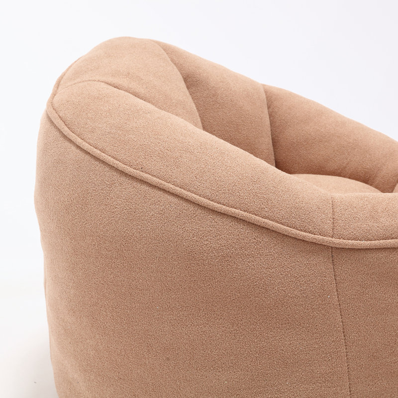 Fauteuil demi-tonneau avec repose-pieds 37,4 po Eryn, Microfibre / microsuède brun clair