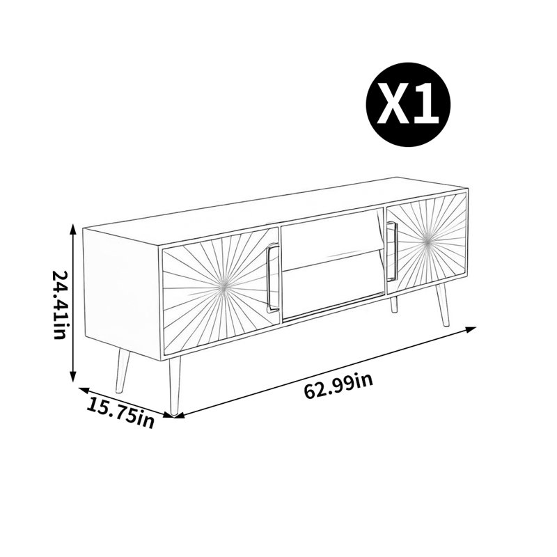 Meuble télé de style européen, L 62,99 po