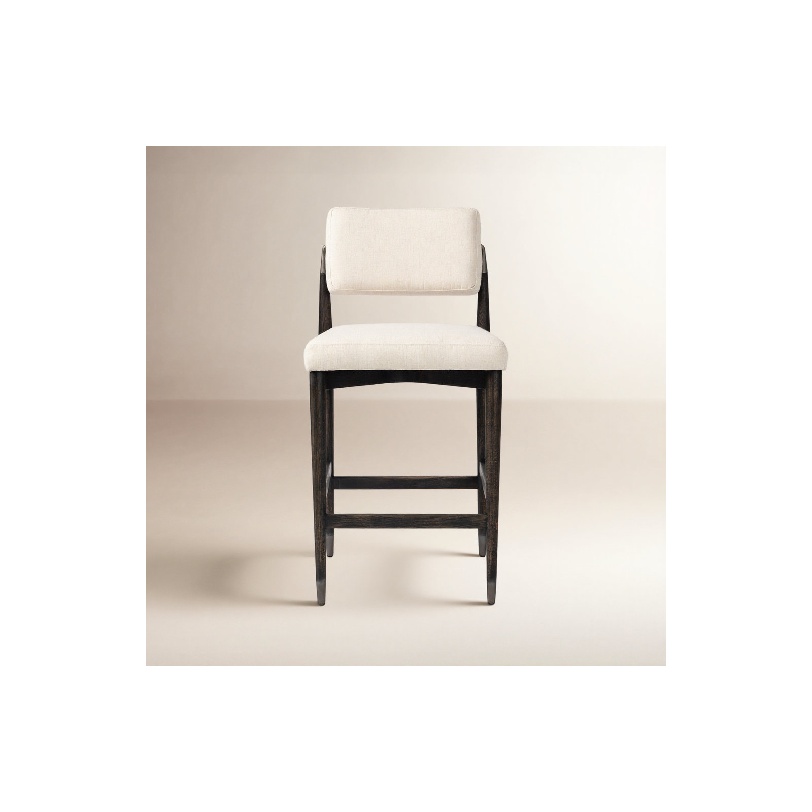 Mozza Upholstered Stool, Counter Stool (27" Seat Height), Beige Polyester Blend