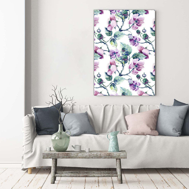 Blackberry Flowers - Wrapped Canvas Print