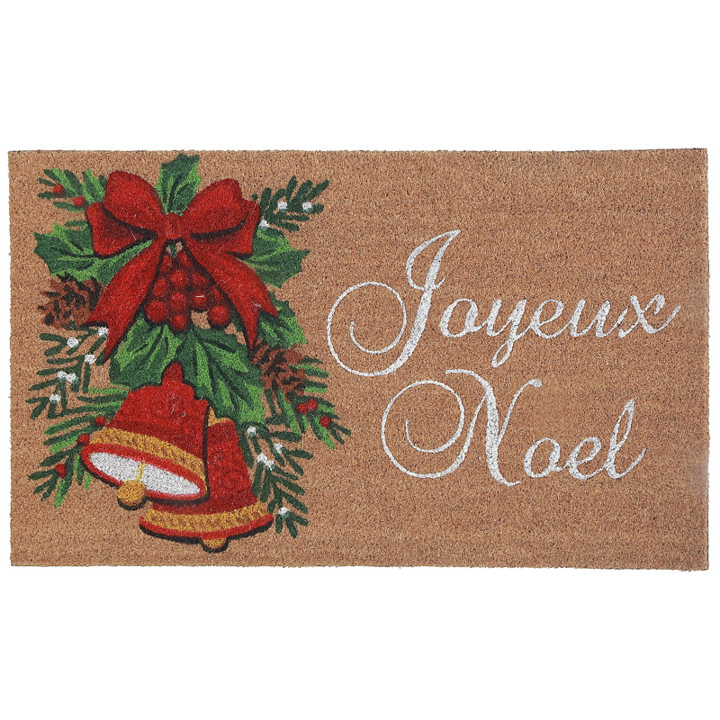 Tapis de porte en fibre de coco (Cloches - Joyeux Noël)