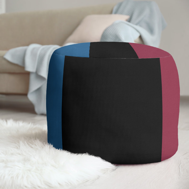 Repose-pieds repose-pieds rond 20,5", Carolina, Bleu / noir / bourgogne