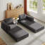 Canapé-lit convertible avec coussin cylindrique - Coussin pliant en velours côtelé pour une utilisation polyvalente dans le salon, la chambre à coucher, le salon et le studio - Gris foncé-1844276613