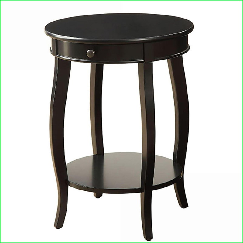 Table basse noire avec 1 tiroir & amp; Tablette de rangement, peu encombrante Polyvalent pour le salon