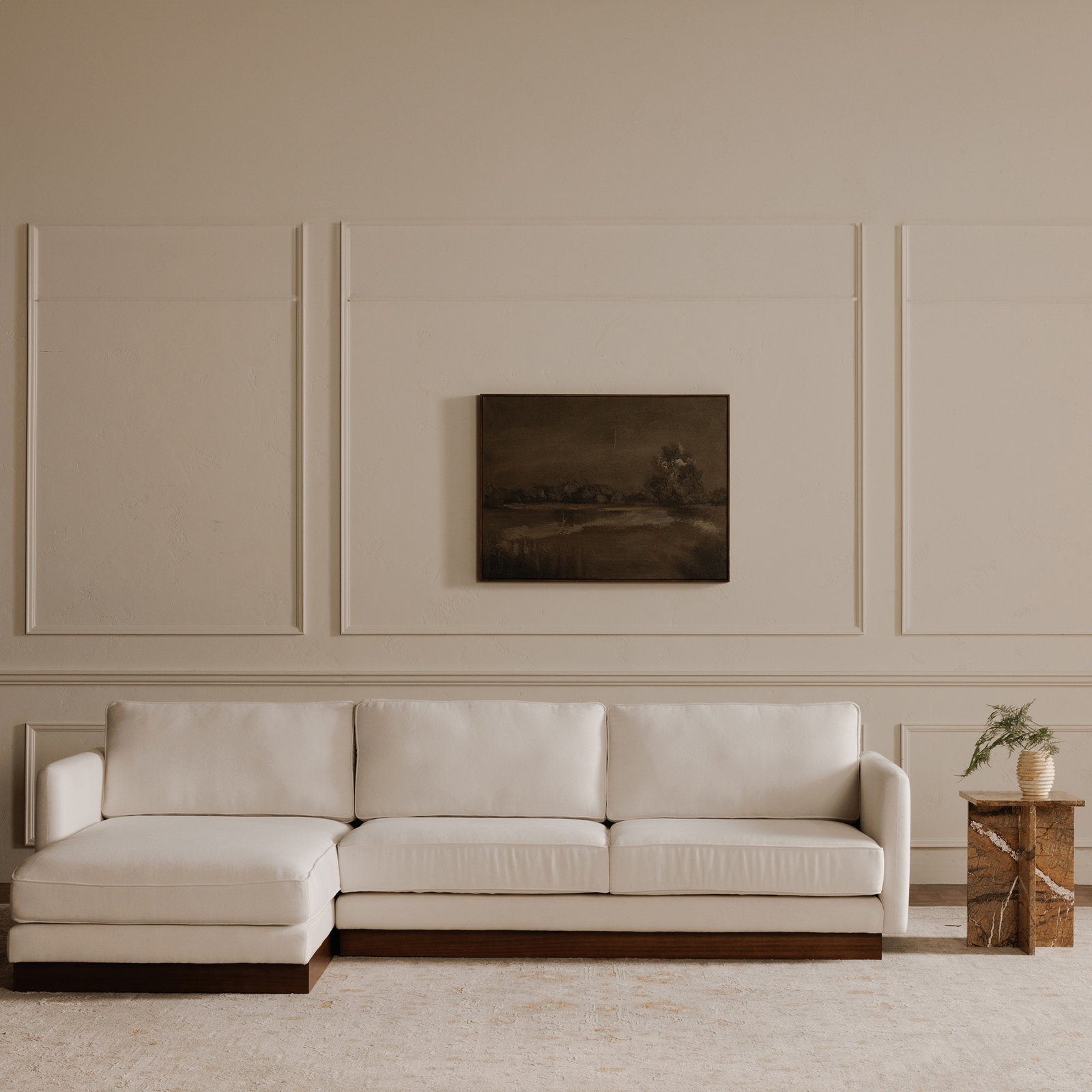 Ashby Sectional, Right Hand Facing, White