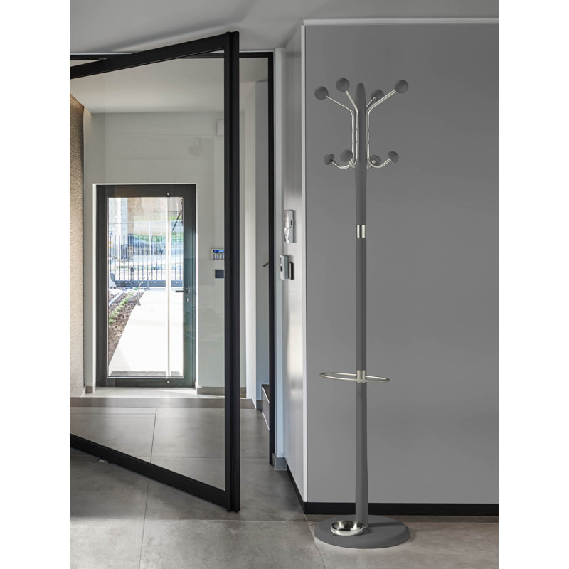Lettie Freestanding 8 - Hook Coat Rack, Grey