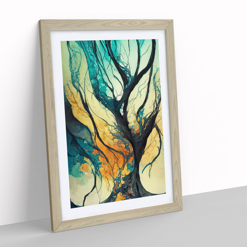 XV1022-433X Abstract Tree No.1 - Print, White, 64cm H x 46cm W, Paper