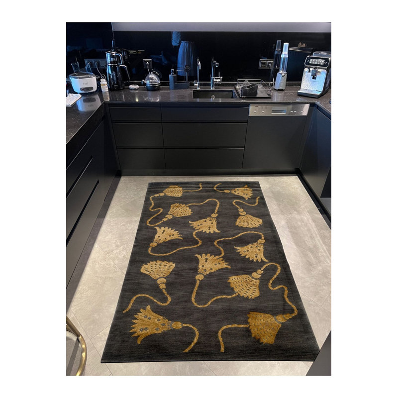 Tapis lavable anthracite, Rectangle 3 pi 3 po x 4 pi 11 po