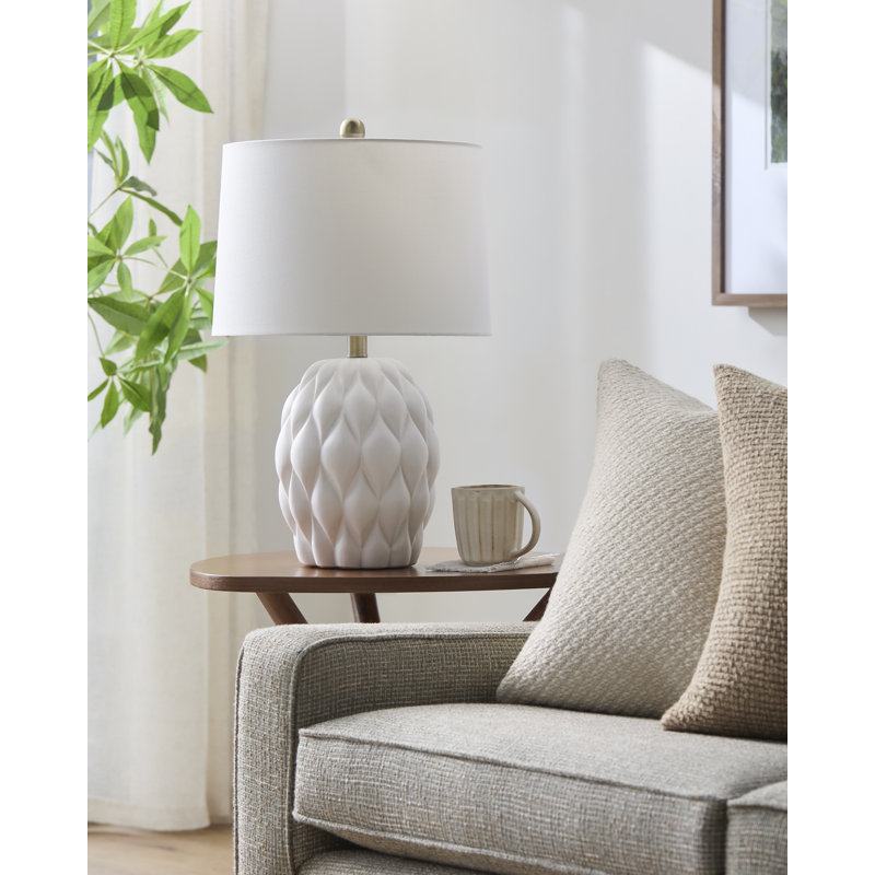 Lampe de table Shahe, Crème, crème