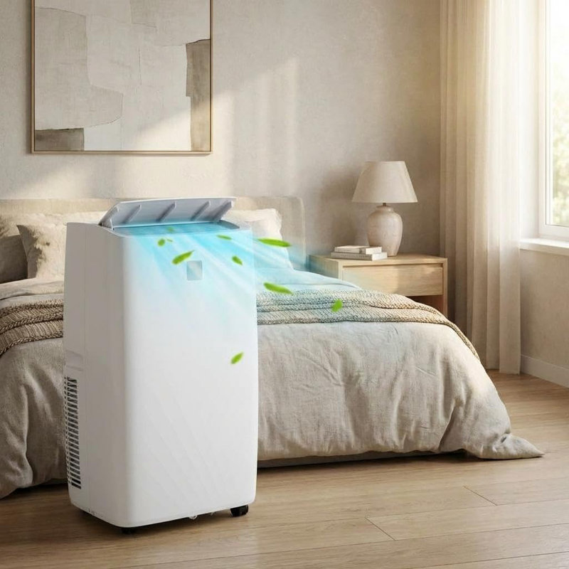 Unité de climatisation portable 14 000 BTU, climatiseur 3-en-1 avec télécommande et minuterie 24H, refroidit, déshumidifie ou ventilateurs, écoénergétique et à faible bruit, couvre jusqu'à 750 pieds carrés. pi.