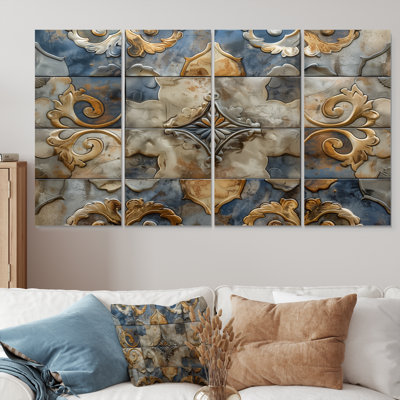 Channing - Abstract Tile Wall Art Print Set