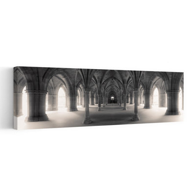 Grand Gothic Corridor by Jeff Spivak - Wrapped Canvas Panoramic Print