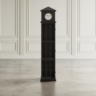 Joah Watchtower Vintage Clock Lounge Bar Cabinet with Wine Rack and Storage by Williston Forge