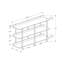 Console étroite pour la décoration intérieure, rangement en stratifié naturel et en métal avec 3 tablettes, cadre audacieux