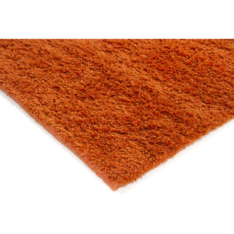 Eastwood Authentic Hand-Woven Handmade Orange Shag Wool Area Rug, Rectangle 7'9" x 10'6"