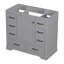 Armoire de salle de bain 36 po, finition grise, 6 tiroirs, tablette réglable, bois gris moderne, solide