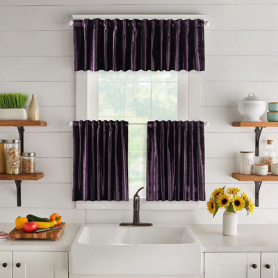 Solid Colour Kitchen Curtain