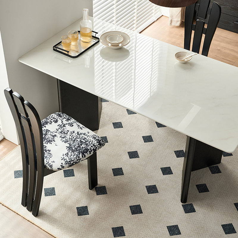 Dontrelle Solid Wood Base Dining Table, 30.51"H x 55.11"L x 31.49"W, Black