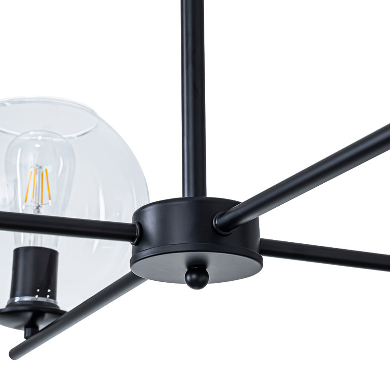 Lustre contemporain en verre transparent Quartet