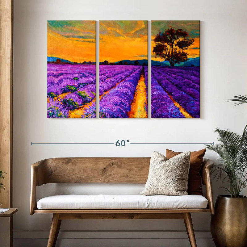 Alvord Lavender Field Golden Sunset, 32" H x 50" W